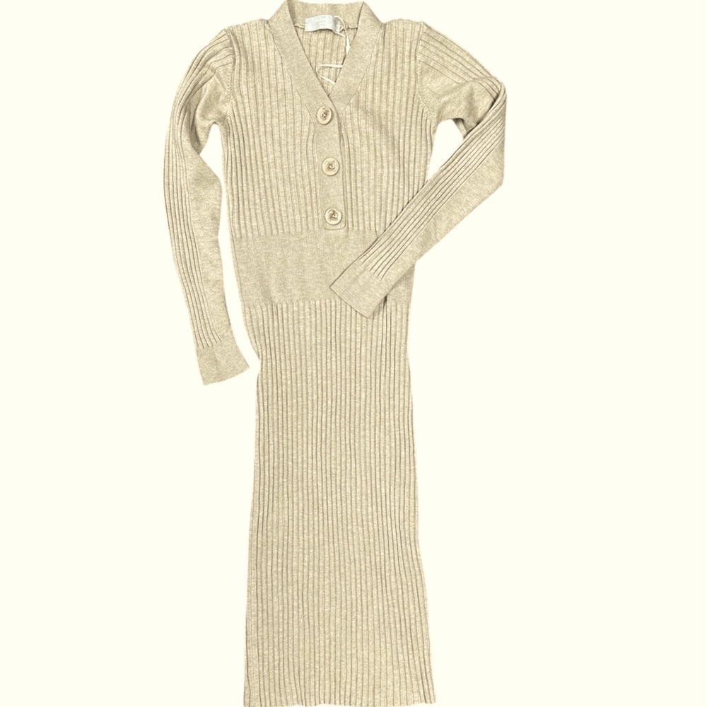 Hobemty - NWOT - Ribbed Long Sleeve Maxi Dress